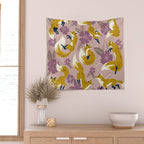 Foxes & Blooms - Lavender Palette Wall Tapestry Gallery Image 2
