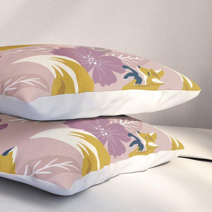 Foxes & Blooms - Lavender Palette Pillow Sham Gallery Image 3