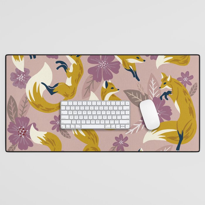 Foxes & Blooms - Lavender Palette Desk Mat Gallery Image 1