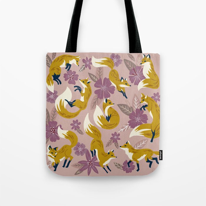 Foxes & Blooms - Lavender Palette Tote Bag Gallery Image 1