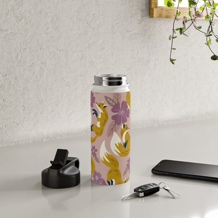 Foxes & Blooms - Lavender Palette Water Bottle Gallery Image 4