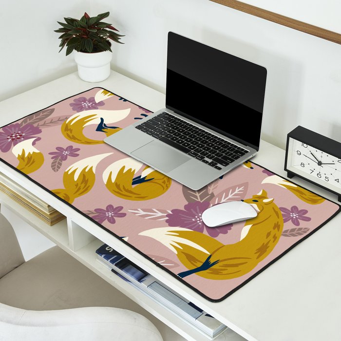 Foxes & Blooms - Lavender Palette Desk Mat Gallery Image 2