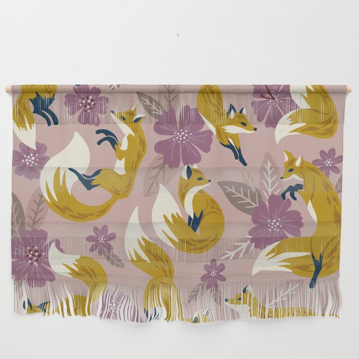 Foxes & Blooms - Lavender Palette Wall Hanging Gallery Image 1