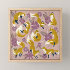 Foxes & Blooms - Lavender Palette Mini Art Print Gallery Image 1