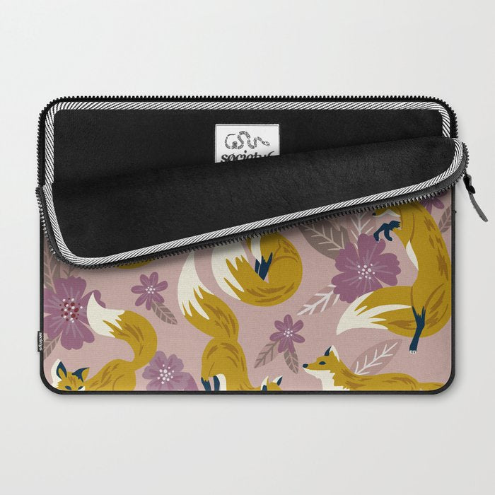 Foxes & Blooms - Lavender Palette Laptop Sleeve Gallery Image 2