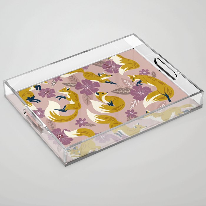 Foxes & Blooms - Lavender Palette Acrylic Tray Gallery Image 1