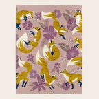 Foxes & Blooms - Lavender Palette Poster Gallery Image 4