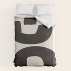 Mid Century Modern Minimalist Abstract Art Brush Strokes Black & White Ink Art Tribal Marking Duvet Cover Gallery Image 6