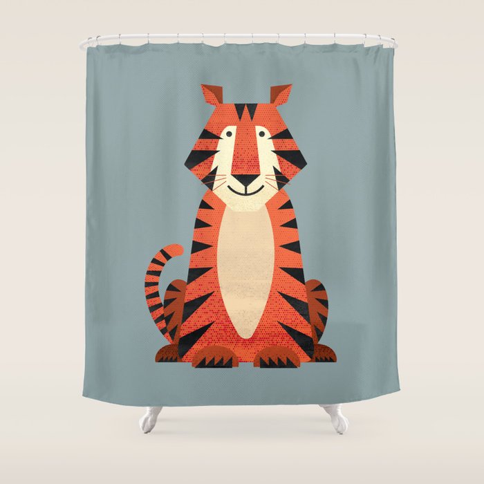 Whimsy Tiger Shower Curtain Gallery Image 1