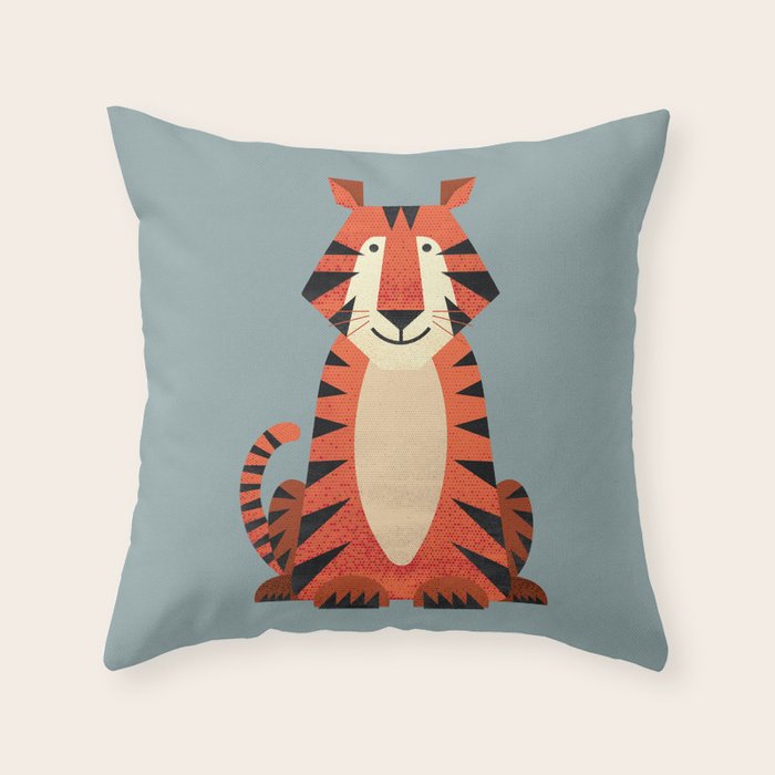 Whimsy Tiger Throw Pillow Gallery Image 6