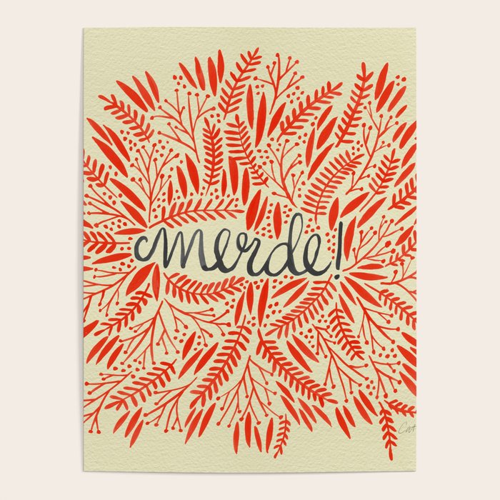 Pardon My French - Red on Cream Poster Gallery Image 4