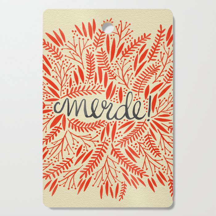 Pardon My French - Red on Cream Cutting Board Gallery Image 1