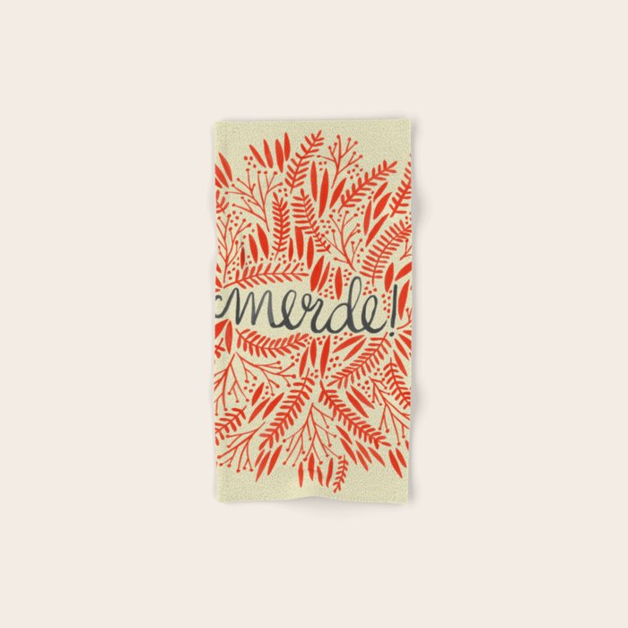Pardon My French - Red on Cream Bath Towel Gallery Image 1