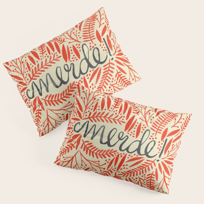 Pardon My French - Red on Cream Pillow Sham Gallery Image 3