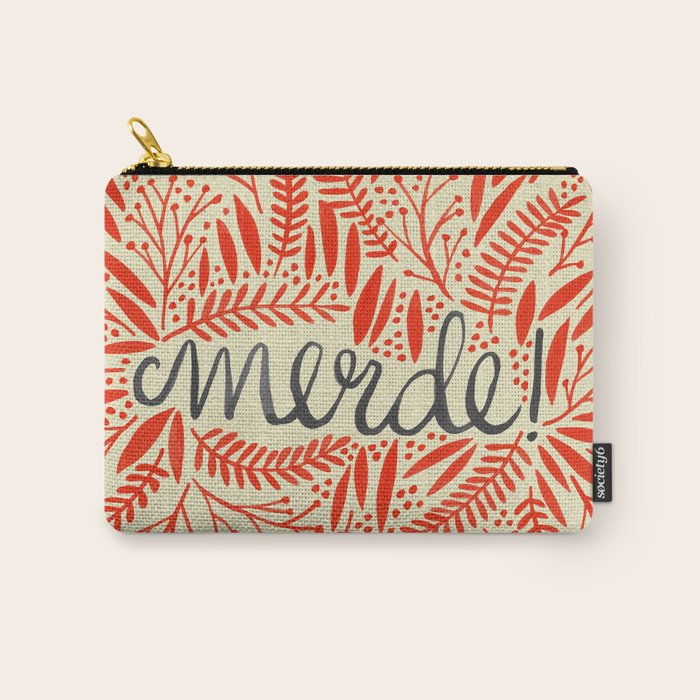 Pardon My French - Red on Cream Carry All Pouch Gallery Image 1