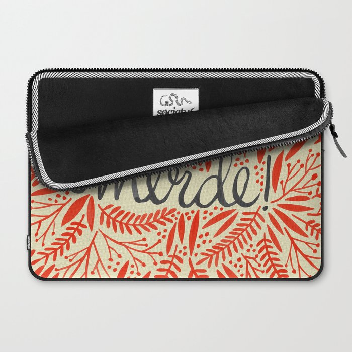 Pardon My French - Red on Cream Laptop Sleeve Gallery Image 2