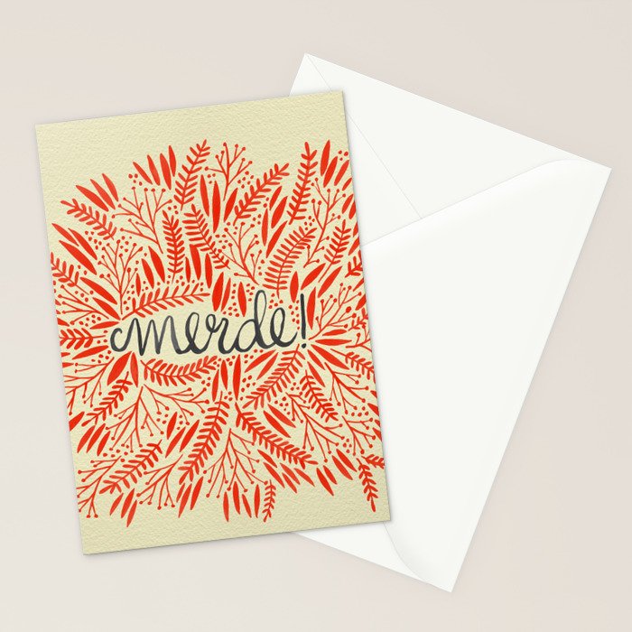 Pardon My French - Red on Cream Stationery Card Gallery Image 2