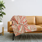 Pardon My French - Red on Cream Throw Blanket Gallery Image 1