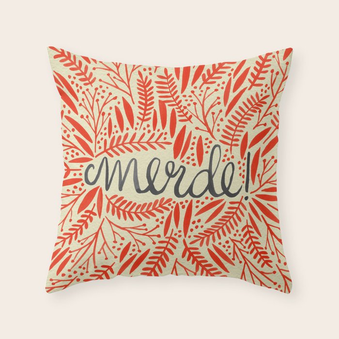 Pardon My French - Red on Cream Throw Pillow Gallery Image 6