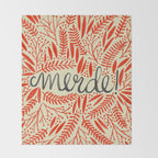Pardon My French - Red on Cream Throw Blanket Gallery Image 2