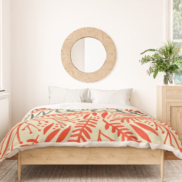 Pardon My French - Red on Cream Duvet Cover Gallery Image 3