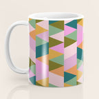 Retro Modern Pink Green Geometric Triangle Art Coffee Mug Gallery Image 3