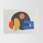 Minimalist Modern Mid Century Funky Colorful Primary Shapes Paper Collage by Ejaaz Haniff Rug Gallery Image 2