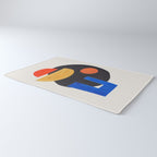 Minimalist Modern Mid Century Funky Colorful Primary Shapes Paper Collage by Ejaaz Haniff Rug Gallery Image 3