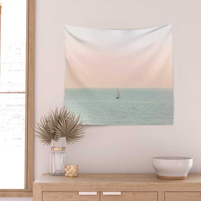 Sky Blush x Ocean Art Wall Tapestry Gallery Image 2