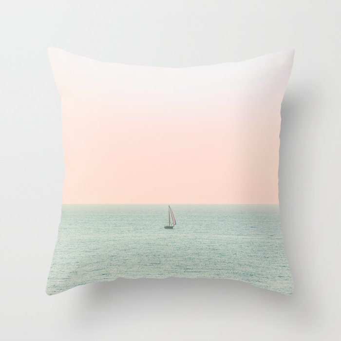 Sky Blush x Ocean Art Throw Pillow Gallery Image 6