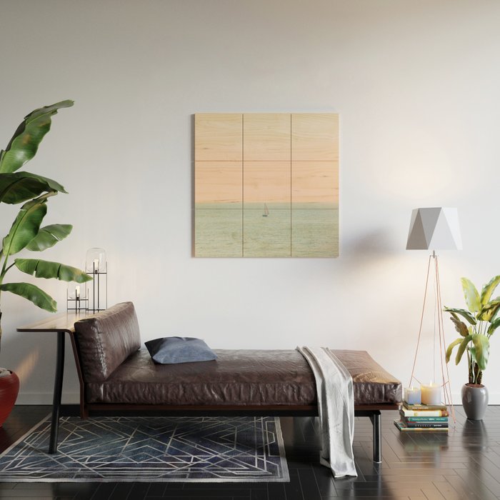 Sky Blush x Ocean Art Wood Wall Art Gallery Image 2