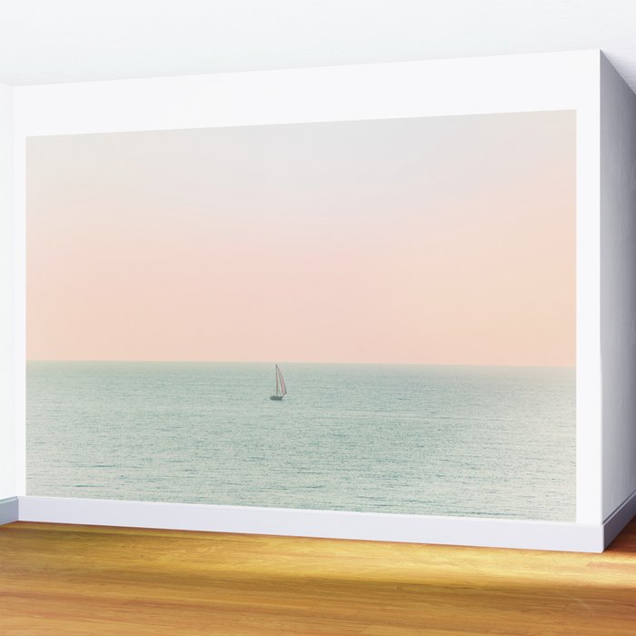Sky Blush x Ocean Art Wall Mural Gallery Image 2