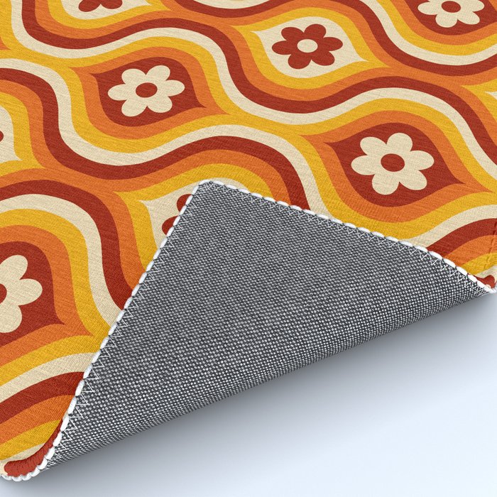 70s Groovy Daisy Ovals Pattern Rug Gallery Image 4