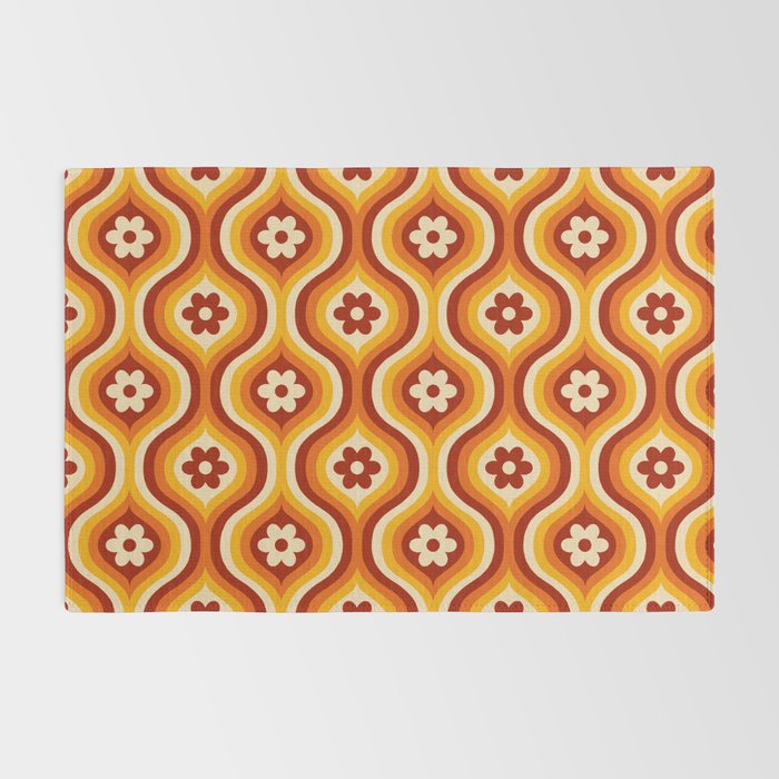 70s Groovy Daisy Ovals Pattern Rug Gallery Image 2