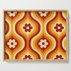70s Groovy Daisy Ovals Pattern Serving Tray Gallery Image 1