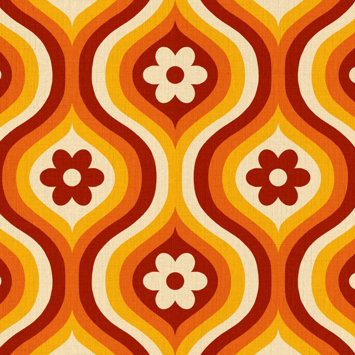 70s Groovy Daisy Ovals Pattern Coffee Mug Gallery Image 2