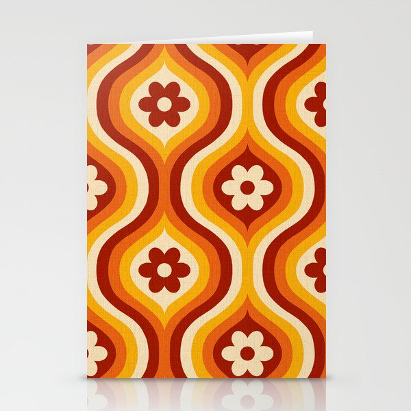 70s Groovy Daisy Ovals Pattern Stationery Card Gallery Image 2