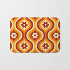 70s Groovy Daisy Ovals Pattern Bath Mat Gallery Image 1