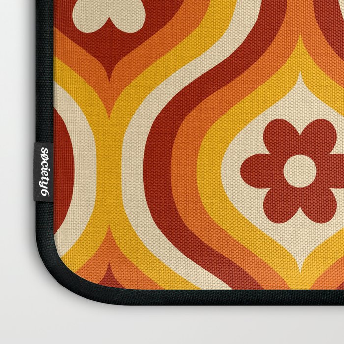 70s Groovy Daisy Ovals Pattern Laptop Sleeve Gallery Image 3