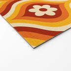 70s Groovy Daisy Ovals Pattern Welcome Mat Gallery Image 2