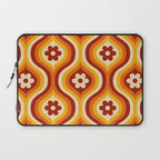 70s Groovy Daisy Ovals Pattern Laptop Sleeve Gallery Image 1