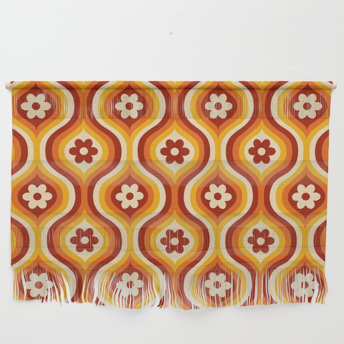 70s Groovy Daisy Ovals Pattern Wall Hanging Gallery Image 1