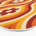 70s Groovy Daisy Ovals Pattern Bath Mat Gallery Image 3