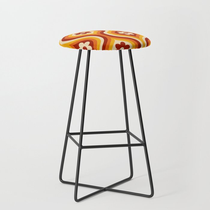 70s Groovy Daisy Ovals Pattern Stool Gallery Image 1