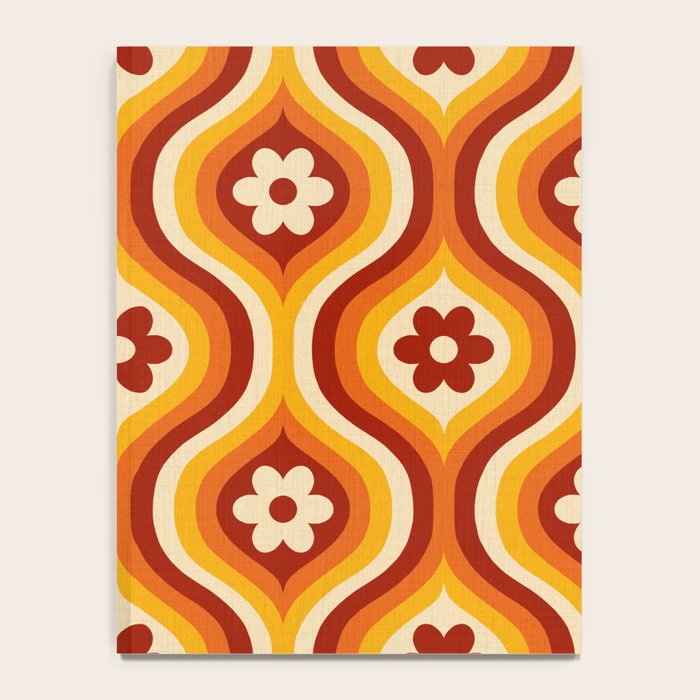 70s Groovy Daisy Ovals Pattern Notebook Gallery Image 4