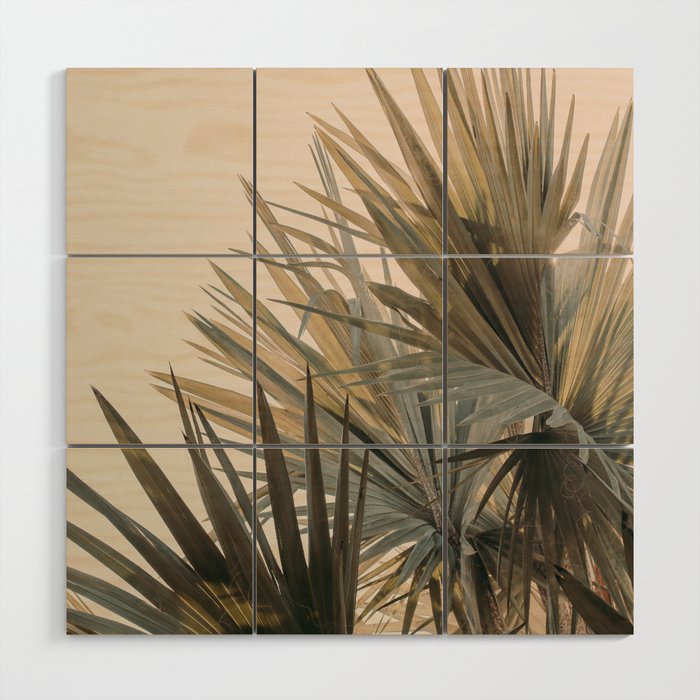 Palm Glow Wood Wall Art Gallery Image 1