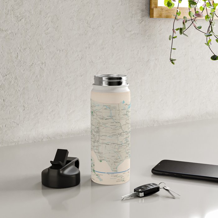 United States National Parks Map (2000) Vintage US Recreational & Preserve Areas Atlas Water Bottle Gallery Image 4