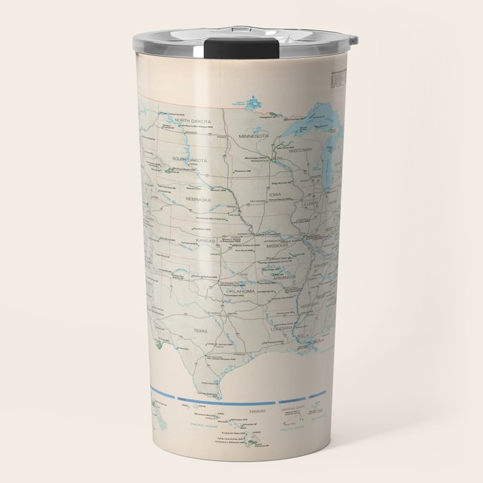 United States National Parks Map (2000) Vintage US Recreational & Preserve Areas Atlas Travel Mug Gallery Image 1