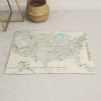 United States National Parks Map (2000) Vintage US Recreational & Preserve Areas Atlas Rug Gallery Image 1