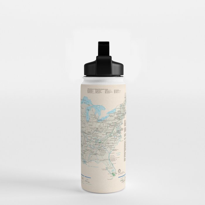 United States National Parks Map (2000) Vintage US Recreational & Preserve Areas Atlas Water Bottle Gallery Image 2